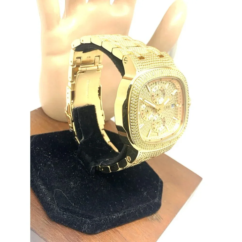 JBW Men's Watch J6380A Heist Diamond 0.20CTW Gold Tone Steel Quartz 45mm